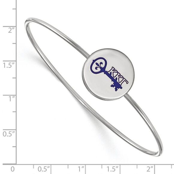 Sterling Silver Kappa Kappa Gamma Enamel Key Bangle - 7 in.
